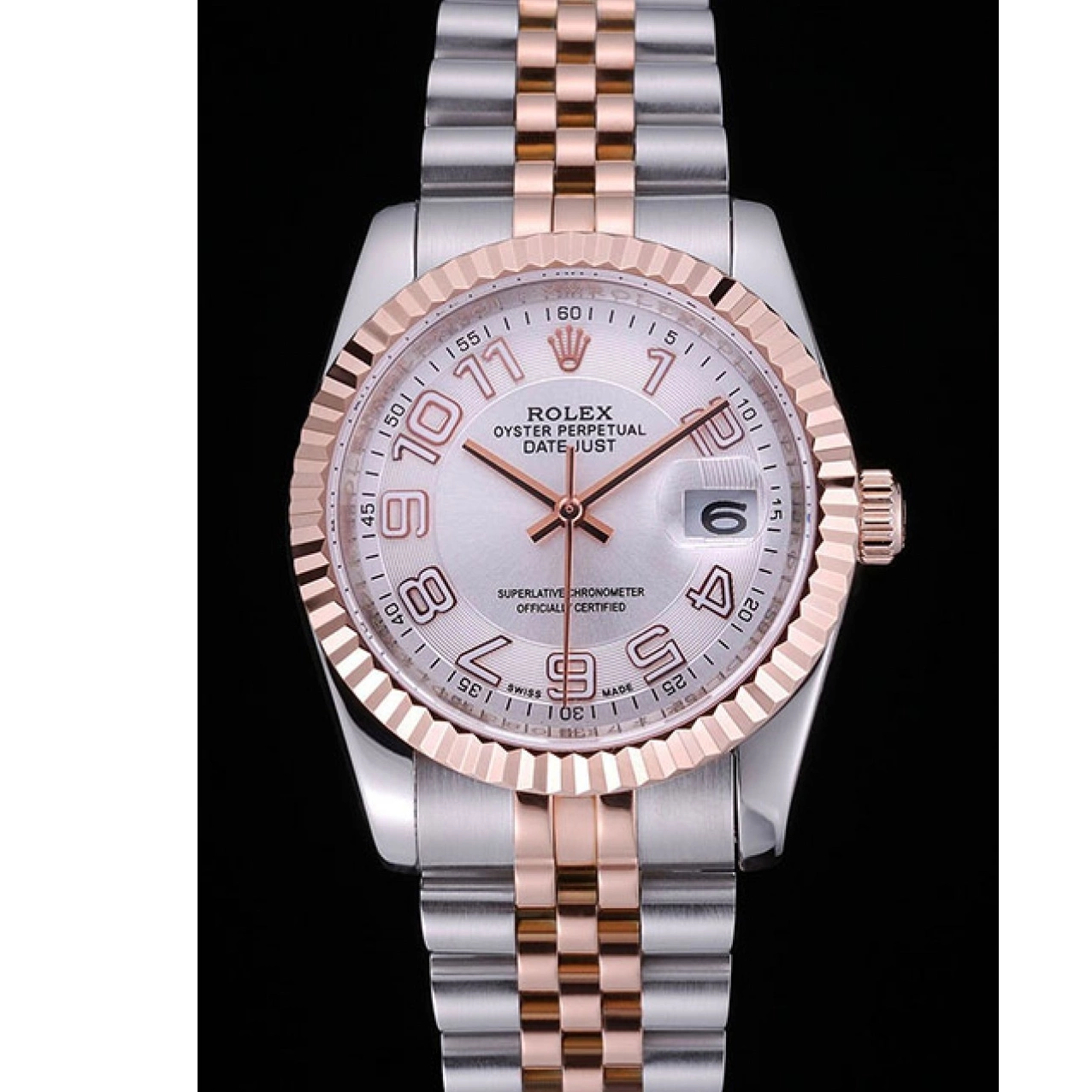 Aaa replica Stainless Gold Dial 622544 Bracelet Steel Rolex and White DateJust 0729